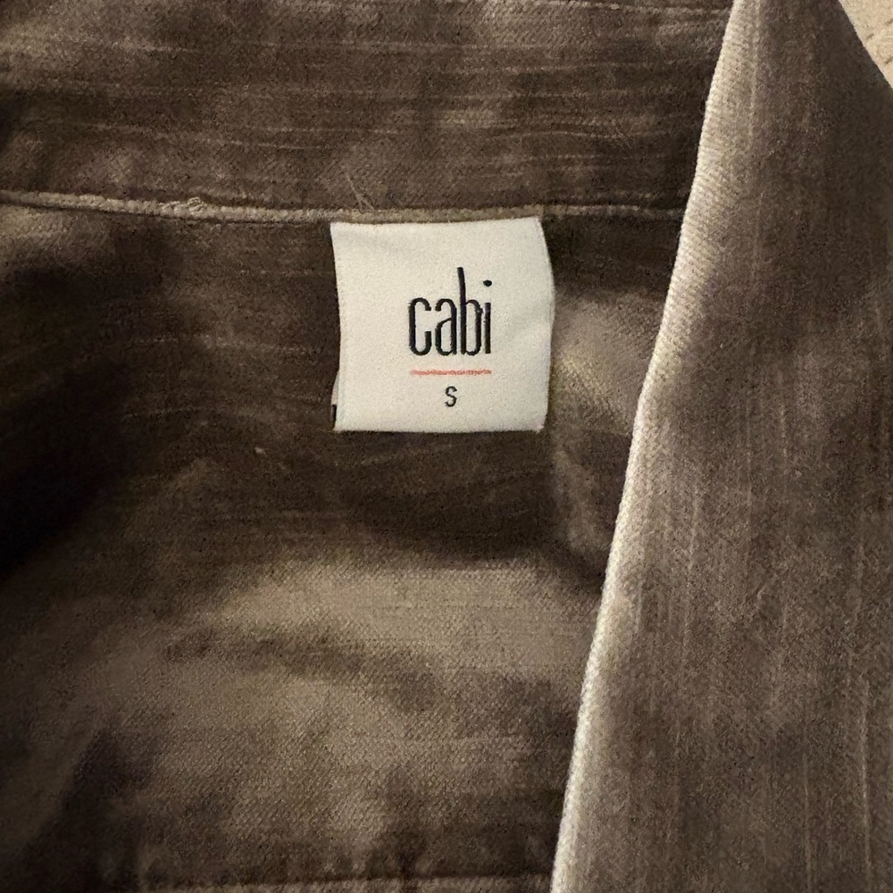 Cabi Sunday Topper Velvet Moto Jacket Brown Button Up Size S - Picture 7 of 7